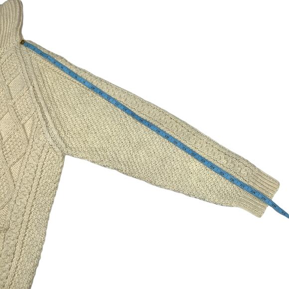 Carraig Donn Sweater Hand Knit Ireland Cable Knit Zip Cardigan Wool Women's XL - Picture 6 of 12